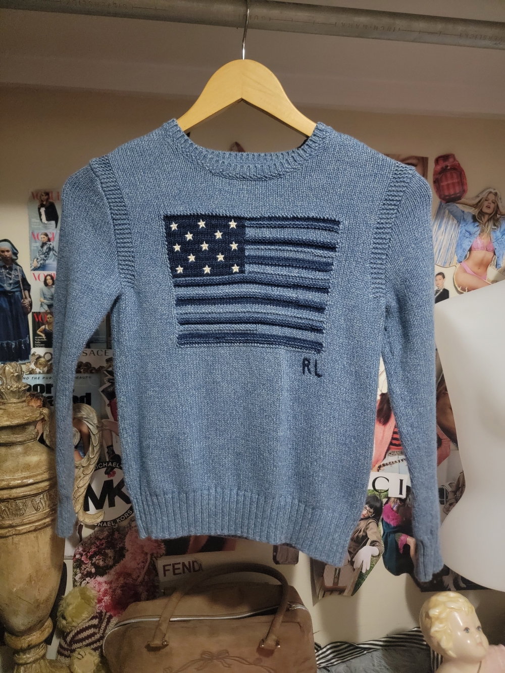 Boys Youth Polo Ralph Lauren Knit Flag Sweater 8YS